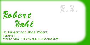 robert wahl business card